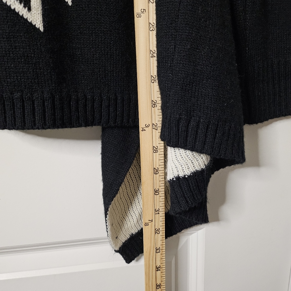 Aztec Cardigan Southwestern Open Front Waterfall Drape Cozy Knit Large X-Large - Picture 12 of 14